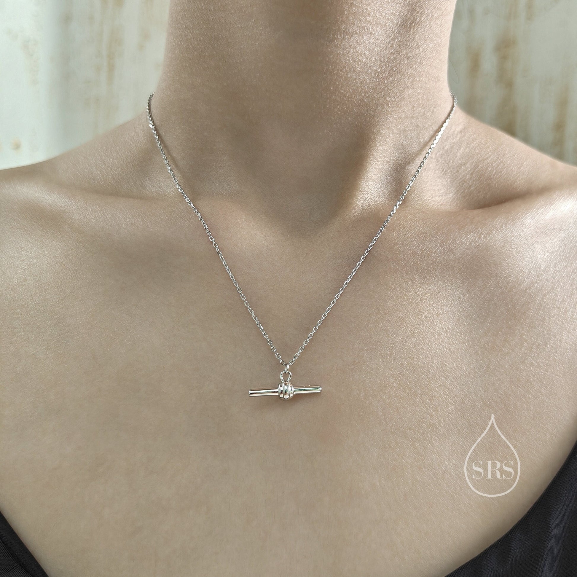 Balanced Bar Necklace in Sterling Silver, Silver or Gold, Horizontal Bar Necklace