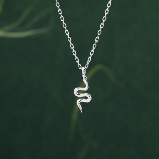 Extra Tiny Snake Pendant Necklace in Sterling Silver, Silver or Gold, Snake Necklace, Small Snake Necklace, Snake Pendant