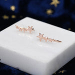 Shooting Star Crawler Earrings in Sterling Silver, Silver or Gold or Rose Gold, Star Ear Crawlers, Ear Climbers, Star Earrings