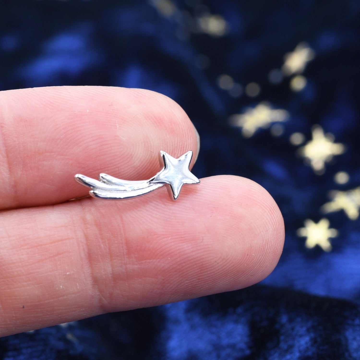 Shooting Star Crawler Earrings in Sterling Silver, Silver or Gold, Star Ear Crawlers, Ear Climbers