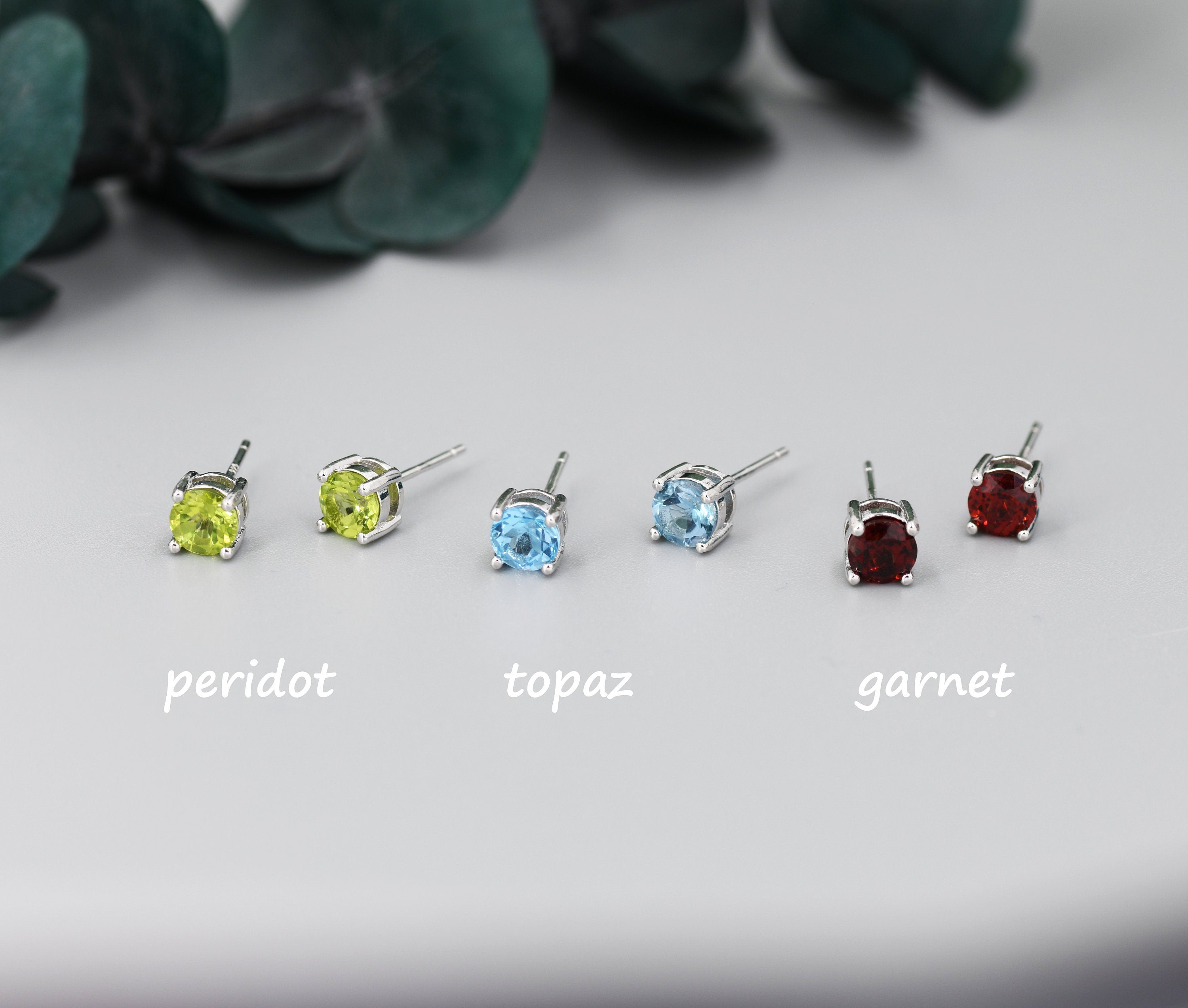 Natural good Peridot Stud Earrings with Diamonds, Silver Earrings with Real Peridot, Genuine Peridot Earrings Silver, Peridot Birthstone Earrings