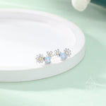 Tiny Forget Me Not Flower Bouquet CZ Stud Earrings in Sterling Silver, CZ Flower Cluster Stud Earrings