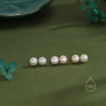 Freshwater Keshi Pearl Halo CZ Stud Earrings