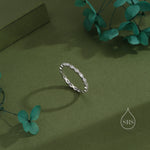 Marquise CZ Infinity Ring in Sterling Silver, Silver or Gold, Skinny Marquise Crystal Ring US 5 - 8