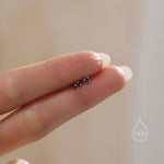 Extra Tiny 2mm Sapphire Blue CZ Stud Earrings in Sterling Silver, Silver or Gold, Barely Visible Stud Earrings, 2mm Blue Earrings