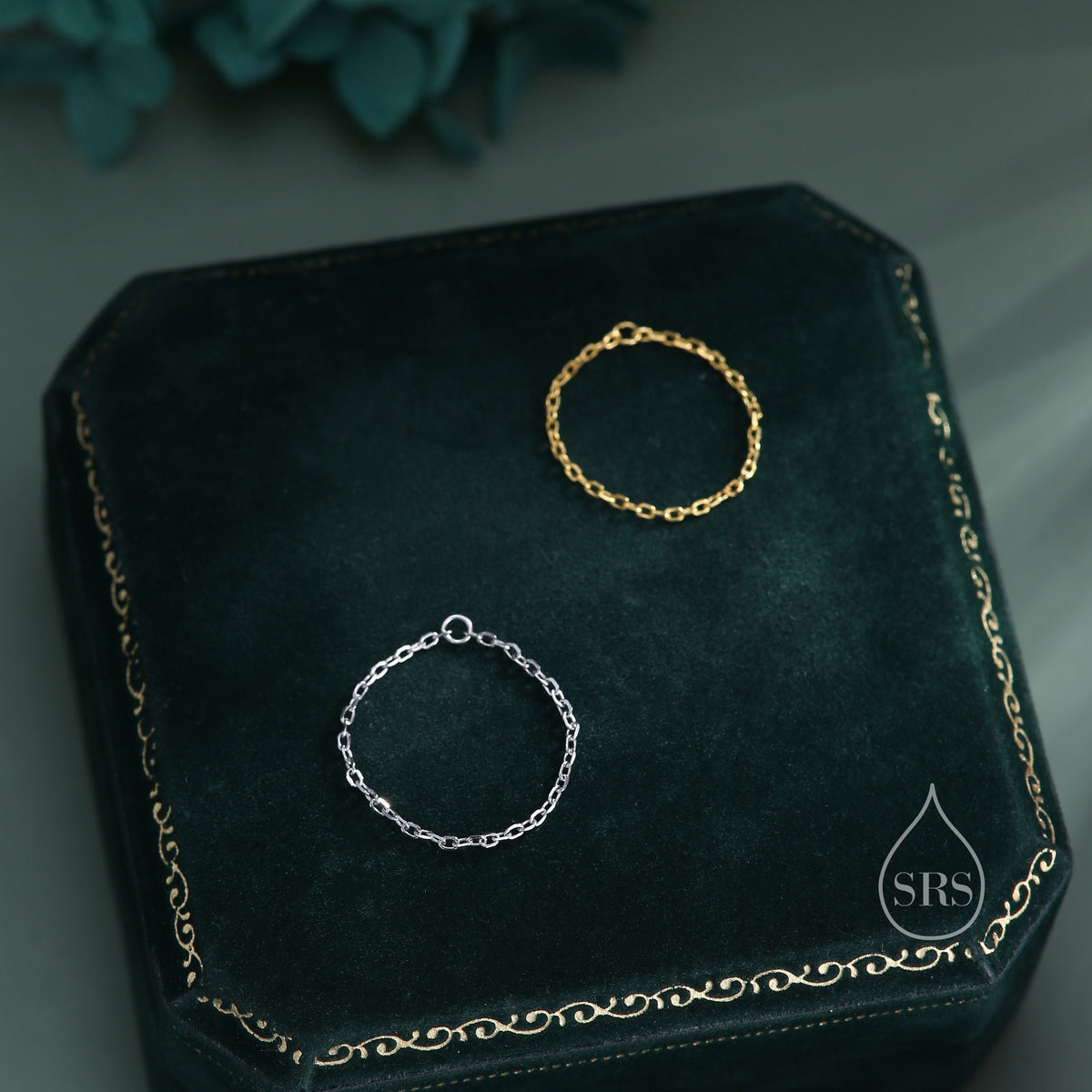 Barely There Chain Ring in Sterling Silver, Dainty Simple Delicate Ring , Thin Ring, Barely Visible Ring, Soft Chain Ring