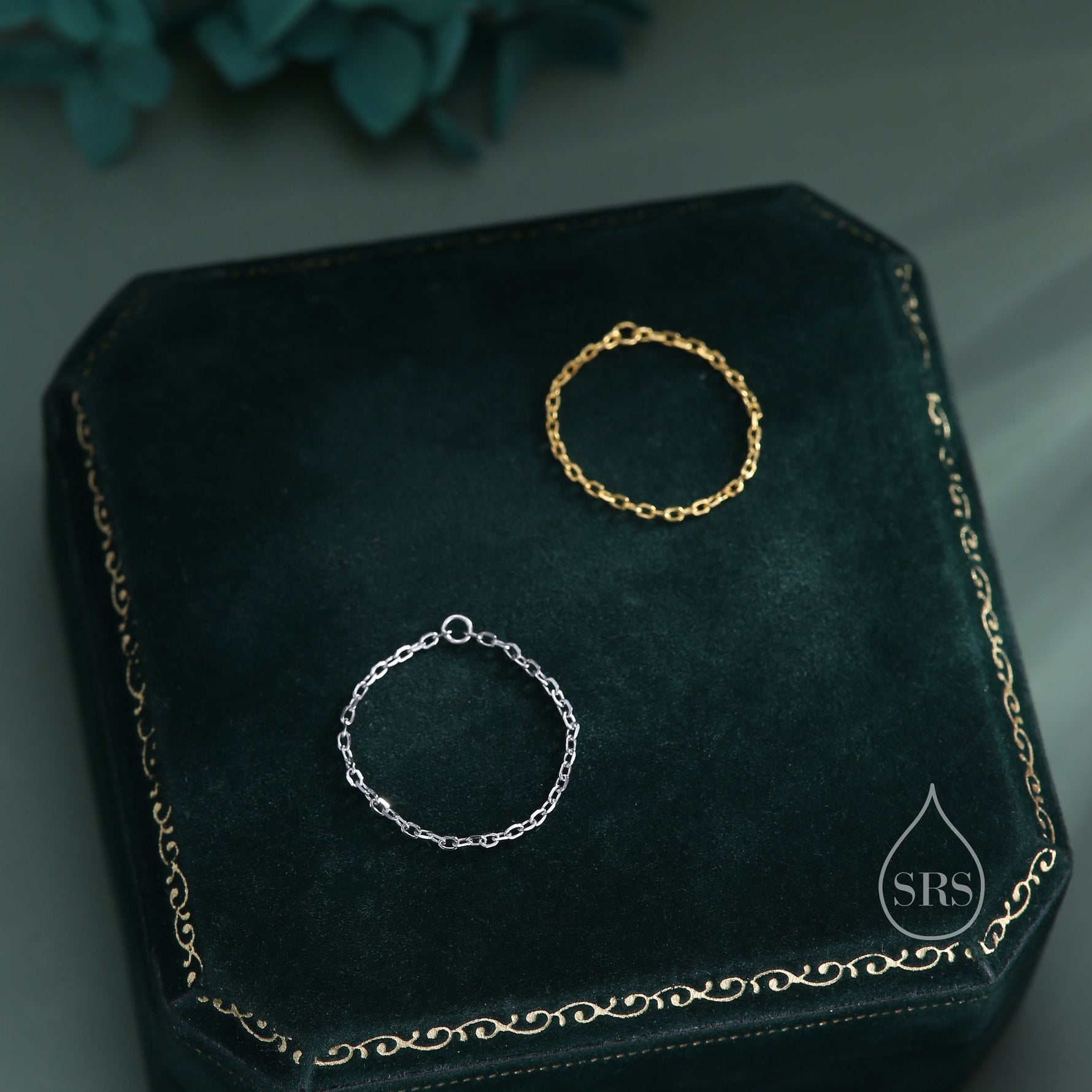 Barely There Chain Ring in Sterling Silver, Dainty Simple Delicate Ring , Thin Ring, Barely Visible Ring, Soft Chain Ring