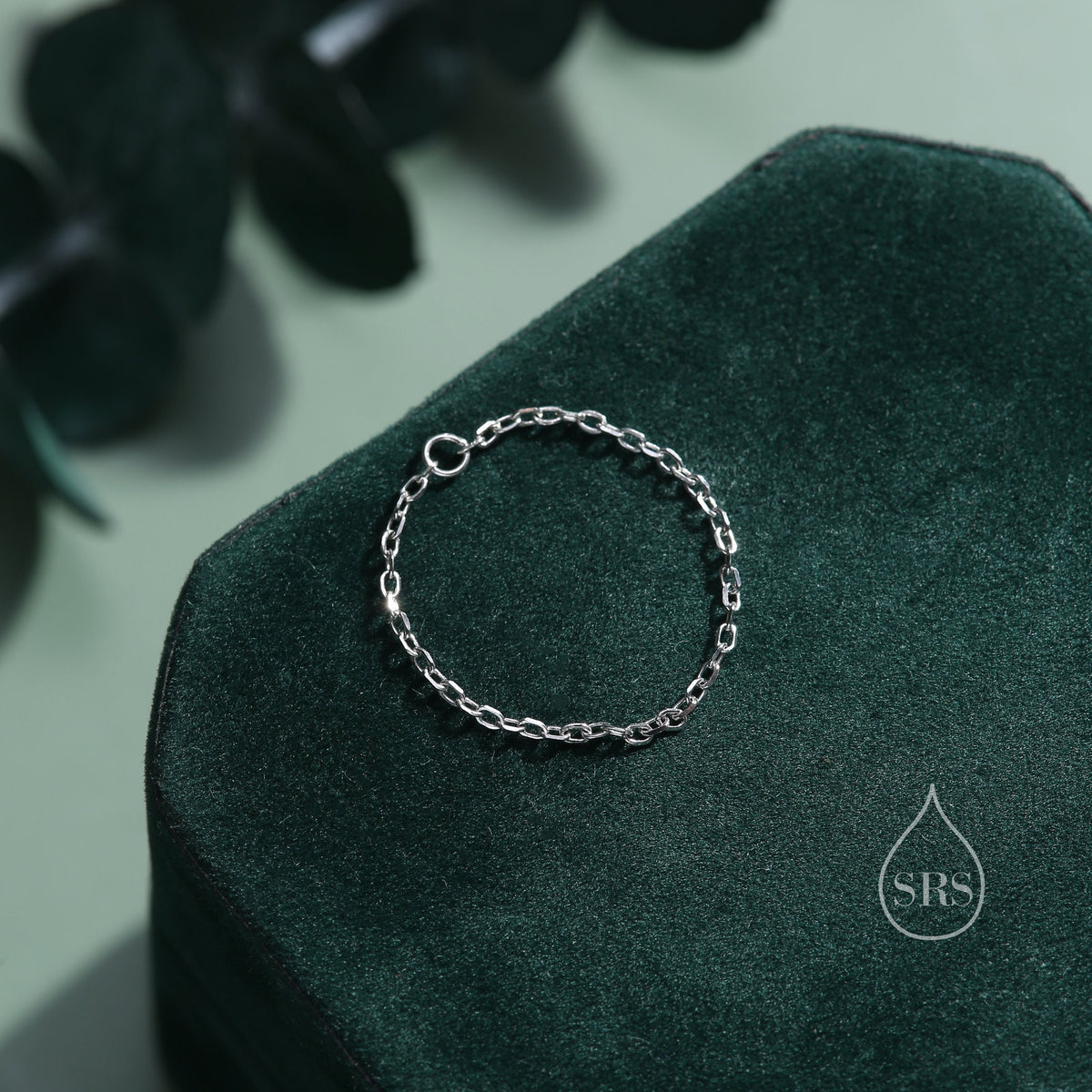 Barely There Chain Ring in Sterling Silver, Dainty Simple Delicate Ring , Thin Ring, Barely Visible Ring, Soft Chain Ring