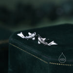 Koi Fish 18G Screw Back Earrings in Sterling Silver, Animal Earrings
