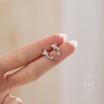 Koi Fish Stud Earrings in Sterling Silver, Silver or Gold or Rose Gold, Koi Fish Earrings