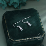 Sterling Silver Blue Footed Boobie Drop Hook Earrings, Tiny Blue-Footed Boobie Bird Dangle Earrings, Cute, Fun and Quirky Bird Jewellery