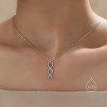 DNA Molecular Structure Pendant Necklace Sterling Silver, Silver or Gold or Rose Gold, DNA Necklace, Science Jewellery,Scientist Gift