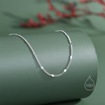 Minimalist Sparkle Disk Chain Choker Necklace in Sterling Silver, Available in Two Lengths, Silver or Gold, Skinny Necklace