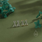 Chromosome Stud Earrings in Sterling Silver, Silver or Gold, Chromosome Earrings, X DNA Stud Earrings, Science Gift