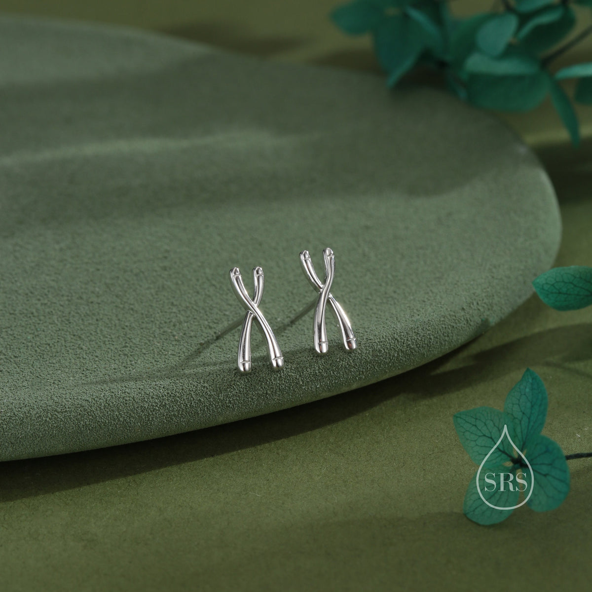 Chromosome Stud Earrings in Sterling Silver, Silver or Gold, Chromosome Earrings, X DNA Stud Earrings, Science Gift