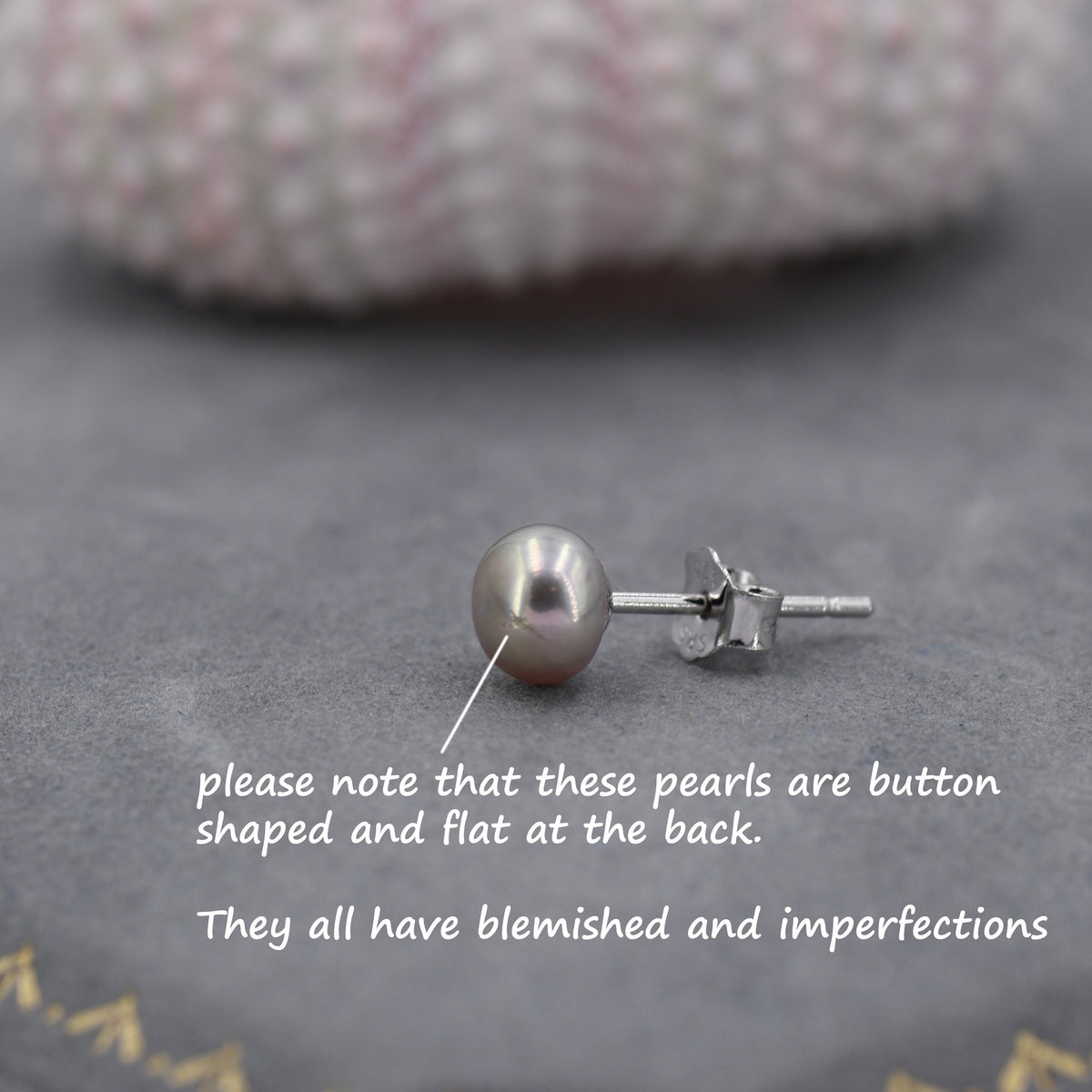 Genuine Purple Pink Pearl Stud Earrings in Sterling Silver, 5mm - 8mm, Small Pearl Stud and Large Pearl Stud, Silver pearl Earrings,