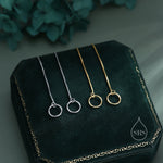Sterling Silver Circle Ear Threaders, Silver or Gold, Open Circle Threader Earrings