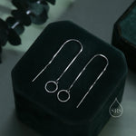 Sterling Silver Circle Ear Threaders, Silver or Gold, Open Circle Threader Earrings