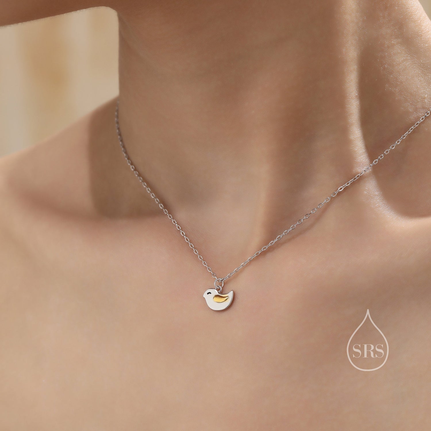 Wren Bird Pendant Necklace