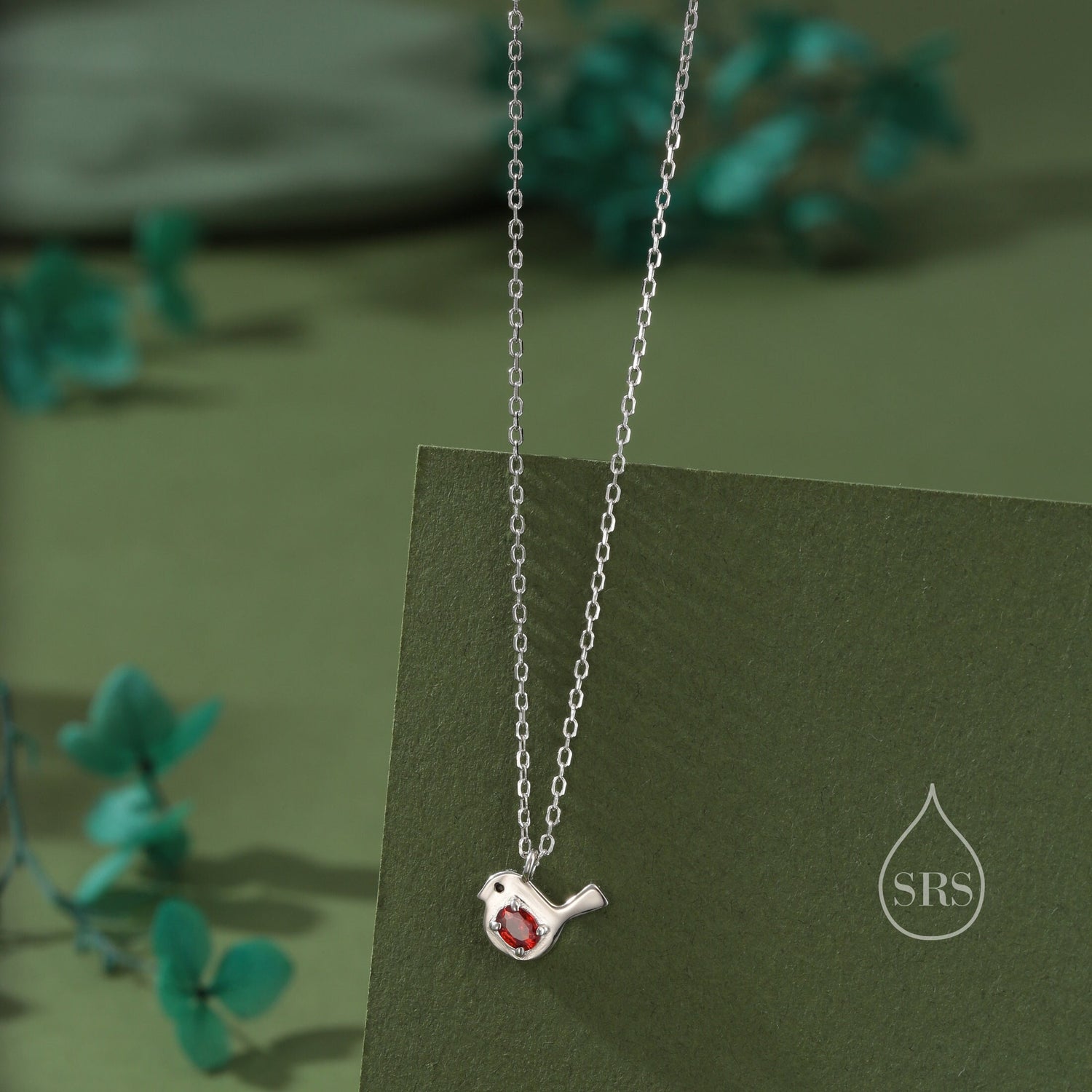 Tiny Little Robin Bird Pendant Necklace in Sterling Silver, Silver or Gold, Nature Inspired Bird Necklace
