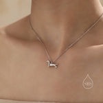 Sausage Dog Pendant Necklace in Sterling Silver, Silver or Gold or Rose Gold, Dachshund Necklace, Fun and Playful Jewellery, Pet Jewellery