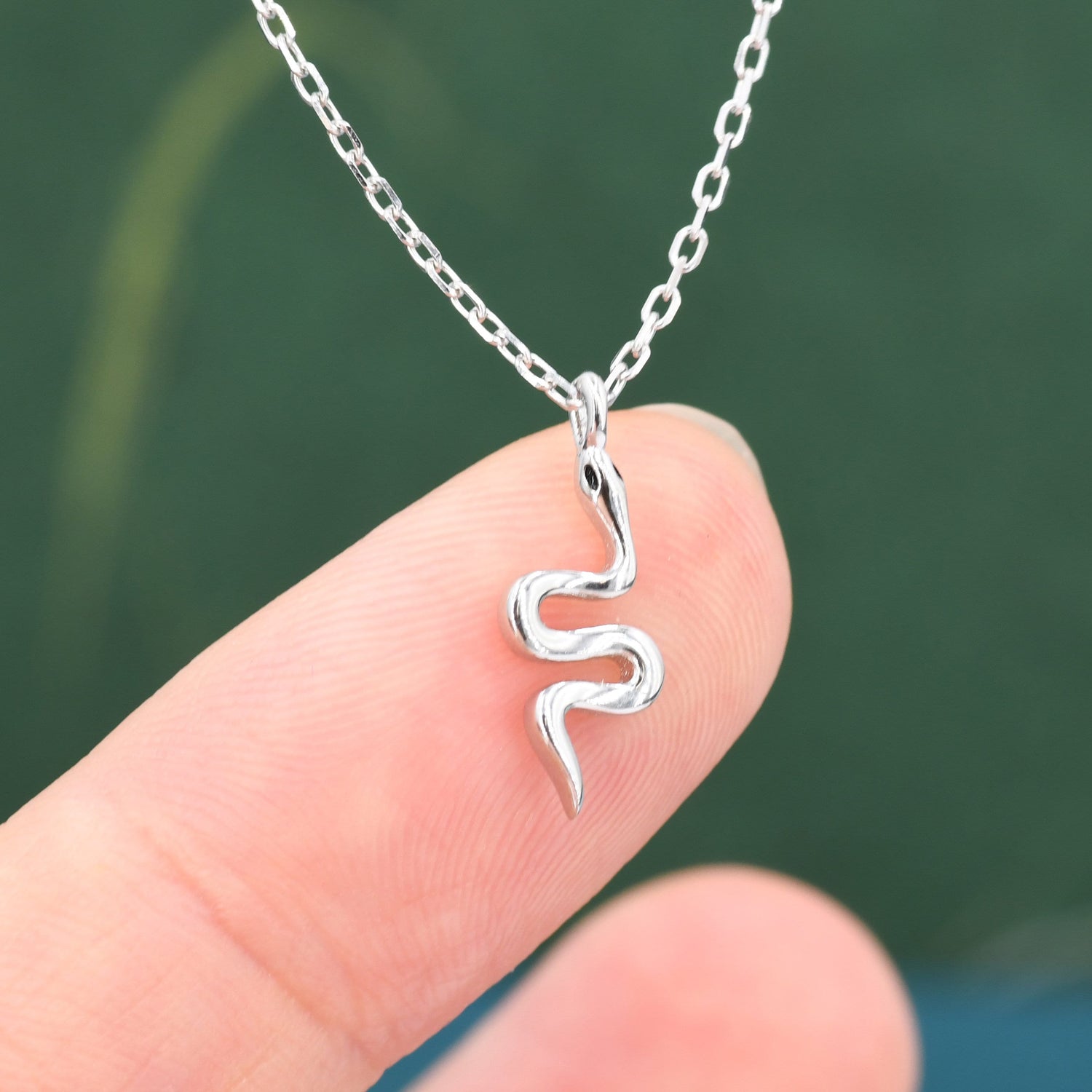 Extra Tiny Snake Pendant Necklace in Sterling Silver, Silver or Gold, Snake Necklace, Small Snake Necklace, Snake Pendant