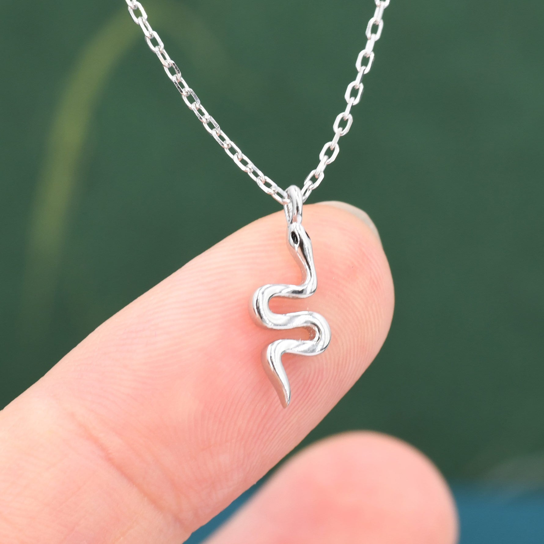 Extra Tiny Snake Pendant Necklace in Sterling Silver, Silver or Gold, Snake Necklace, Small Snake Necklace, Snake Pendant