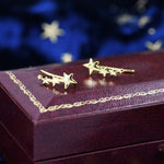 Shooting Star Crawler Earrings in Sterling Silver, Silver or Gold or Rose Gold, Star Ear Crawlers, Ear Climbers, Star Earrings