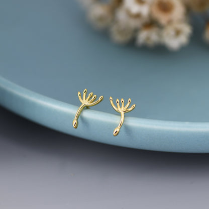 Dandelion Seed Stud Earrings in Sterling Silver, Silver or Gold, Make A Wish Earrings, Dandelion Earrings