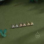 Pearl Trefoil Stud Earrings in Sterling Silver, Pearl Trio Earrings, Three Pearl Earrings, Silver Gold or Rose Gold