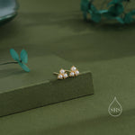 Pearl Trefoil Stud Earrings in Sterling Silver, Pearl Trio Earrings, Three Pearl Earrings, Silver Gold or Rose Gold