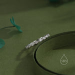 Marquise CZ Infinity Ring in Sterling Silver, Silver or Gold, Skinny Marquise Crystal Ring US 5 - 8