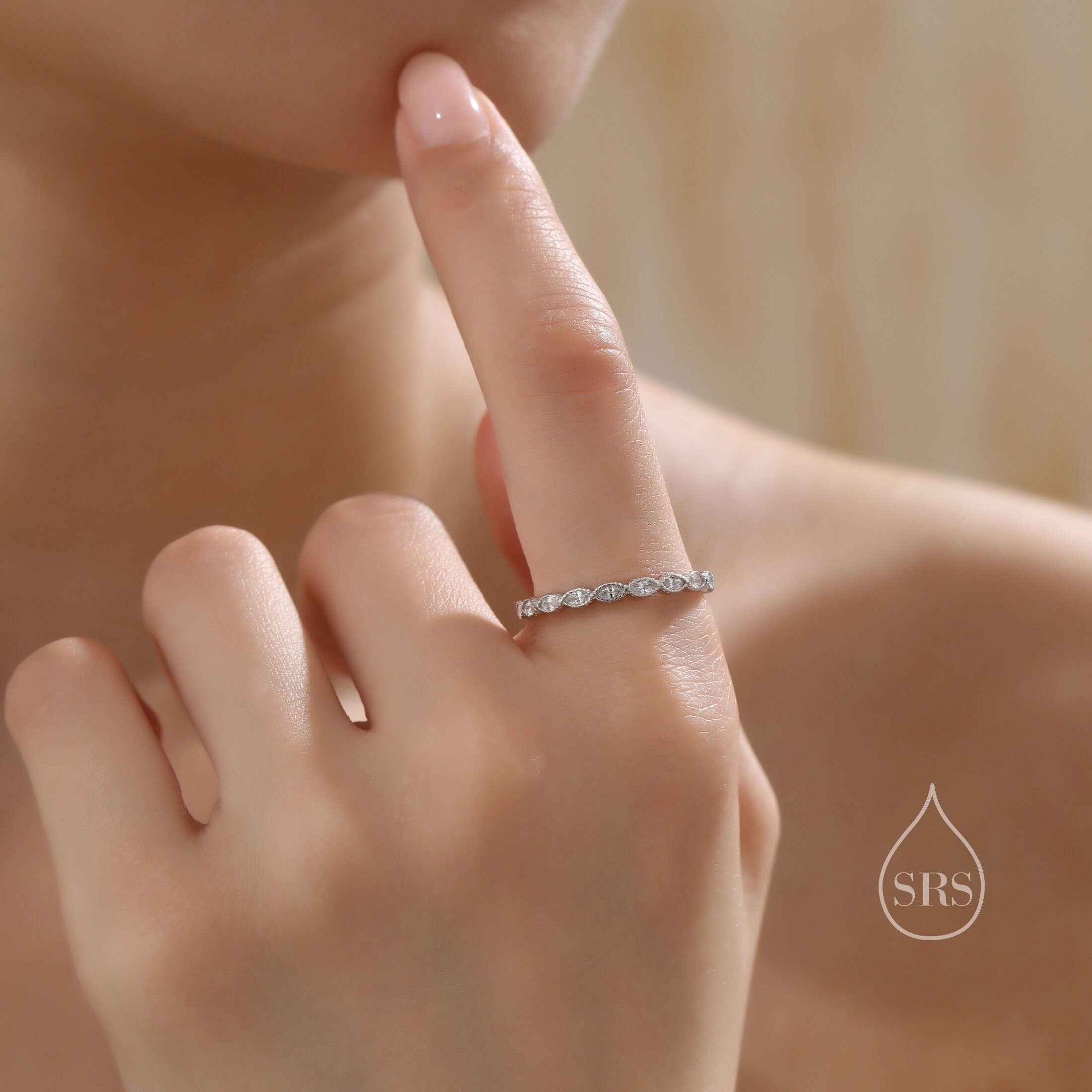 Sterling silver marquise cz ring store