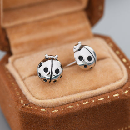 Sterling Silver Ladybird Stud Earrings, Animal Earrings, Cute and Quirky