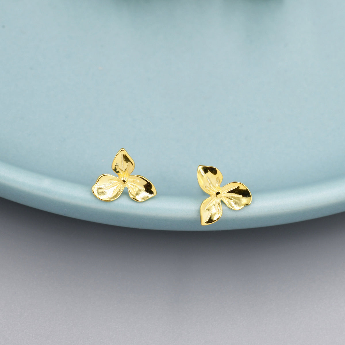 Hydrangea Flower Stud Earrings in Sterling Silver, Silver or Gold, Flower Earrings, Nature Inspired Flower Earrings