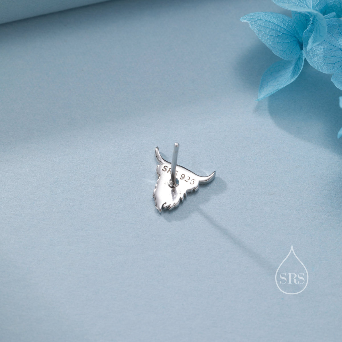 Highland Cow Stud Earrings in Sterling Silver, Silver or Gold Bull Earrings, Cow Earrings, Scottish Design