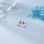 Baby Robin Bird Stud Earrings in Sterling Silver, Silver or Gold, British Bird Earrings, Nature Inspired Animal Earrings