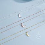 Crescent Moon Layered Pendant Necklace