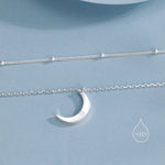 Crescent Moon Layered Pendant Necklace