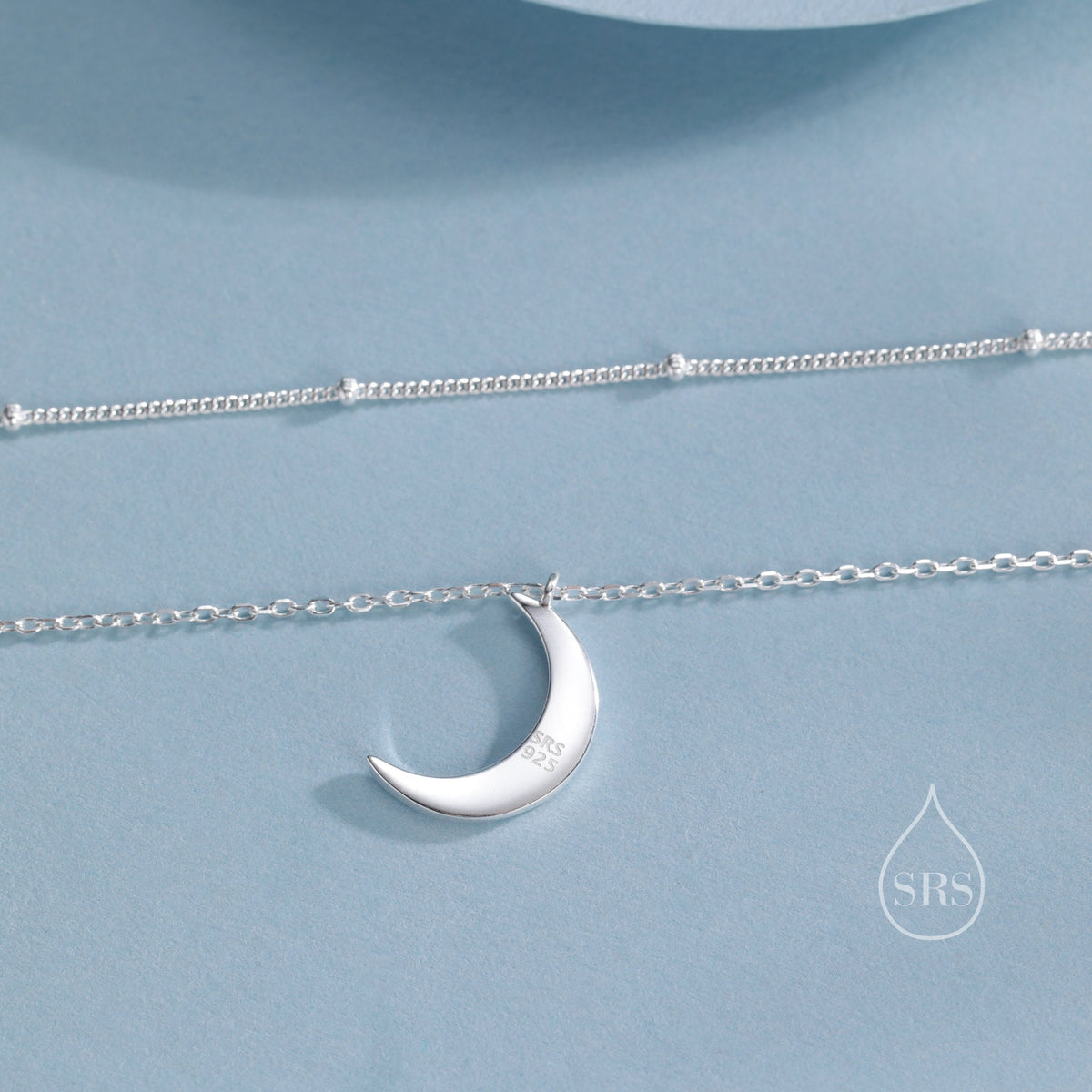 Crescent Moon Layered Pendant Necklace