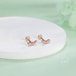 Tiny Shooting Star CZ Internally Threaded Flat Back/Screw back(Barbell)/ Stud Earrings in Sterling Silver, Star Earrings, Piercing Jewellery