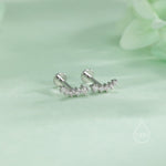 Tiny Shooting Star CZ Internally Threaded Flat Back/Screw back(Barbell)/ Stud Earrings in Sterling Silver, Star Earrings, Piercing Jewellery