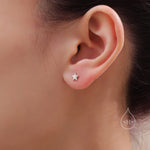 Tiny Star Internally Threaded Flat Back/Screw back(Barbell)/ Stud Earrings in Sterling Silver, Star Earrings, Piercing Jewellery