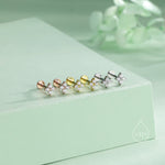 Hydrangea CZ 16G Internally Threaded Flat Back Earrings in Sterling Silver