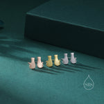 Minimalist Cat Stud Earrings in Sterling Silver, Silver or Gold or Rose Gold, Minimal Cat Sillouete Earrings