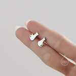 Minimalist Cat Stud Earrings in Sterling Silver, Silver or Gold or Rose Gold, Minimal Cat Sillouete Earrings