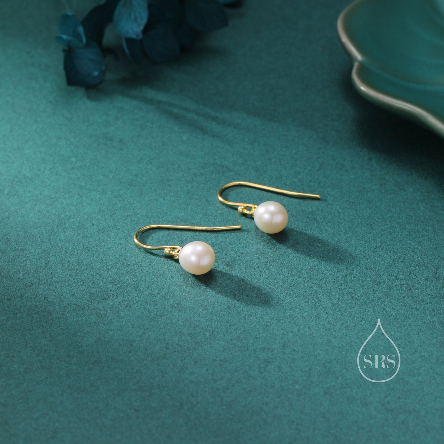 Genuine Tiny Droplet Freshwater Pearl Drop Hook Earrings in Sterling Silver, Silver or Gold, Delicate Pear Pearl Earrings, Genuine Pearls