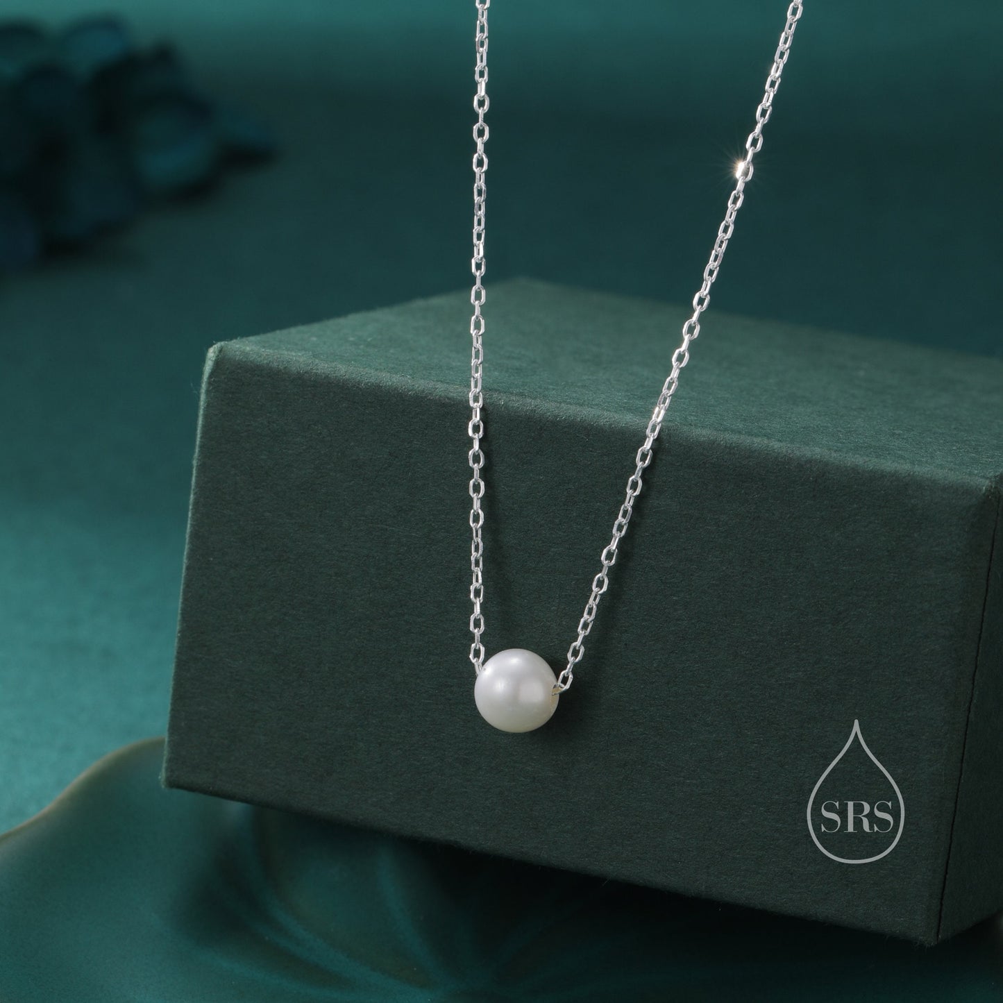 Single Freshwater Pearl Necklace in Sterling Silver, Silver or Gold, Natural Pearl Necklace, Single Pearl Necklace, Genuine Pearl Necklace