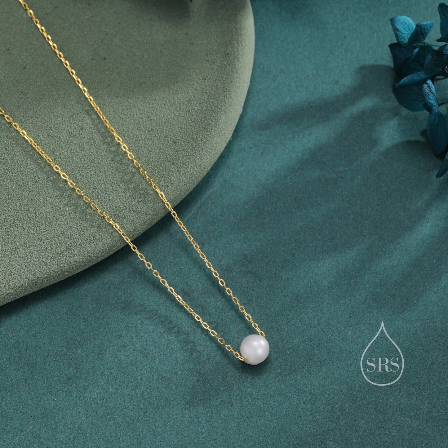 Single Freshwater Pearl Necklace in Sterling Silver, Silver or Gold, Natural Pearl Necklace, Single Pearl Necklace, Genuine Pearl Necklace