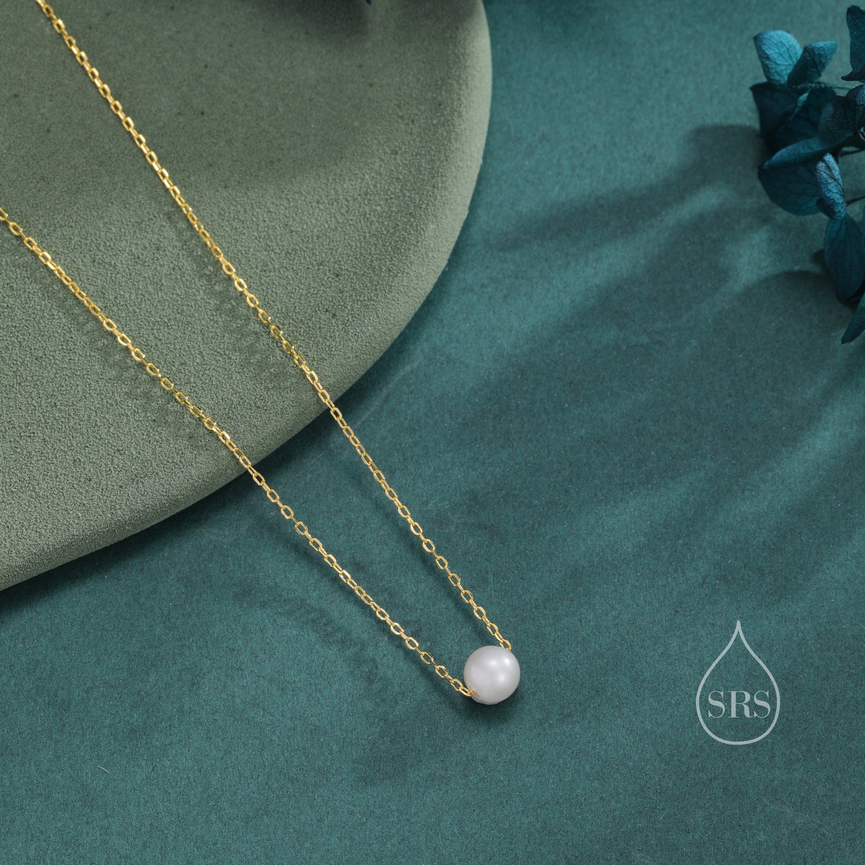 Single Freshwater Pearl Necklace in Sterling Silver, Silver or Gold, Natural Pearl Necklace, Single Pearl Necklace, Genuine Pearl Necklace